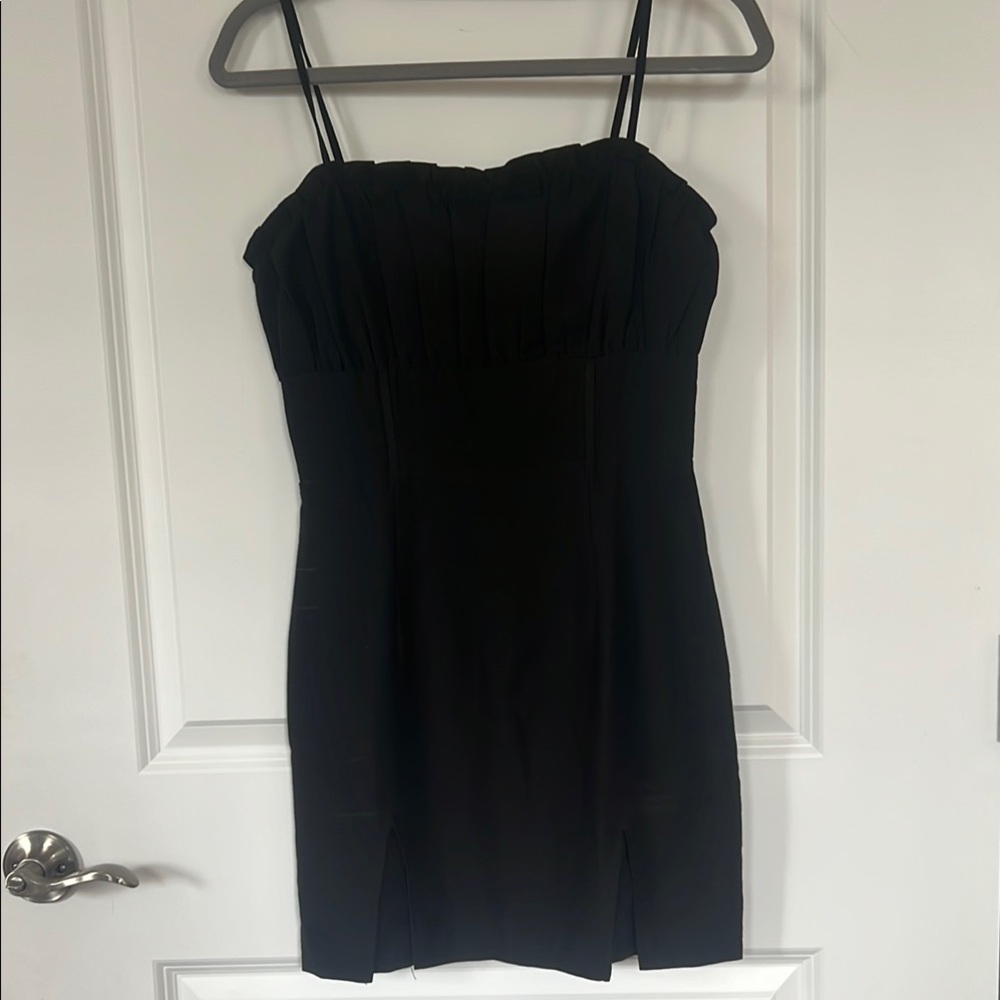 NWT- Princess Polly Black Spaghetti Strap Cotton/Poly Sheath Dress